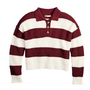 Kohls juniors So Varsity Henley pullover sweater